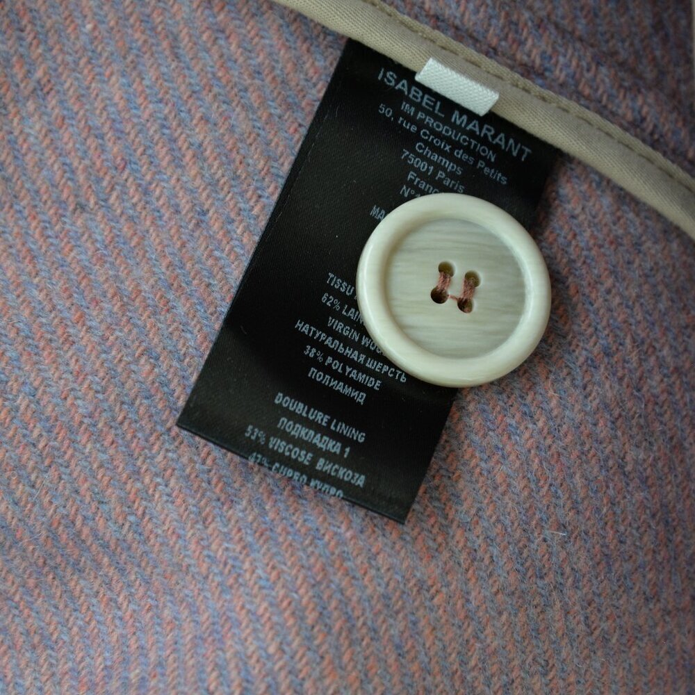 NWT Isabel Marant Limi Pink Wool Cocoon Coat Sz M/6 - Picture 12 of 12
